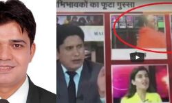 VIDEO: LIVE डिबेट में पड़े थप्पड़, BJP नेता यासिर जिलानी को भगवाधारी ने दौड़ा कर जड़ दिया थप्पड़ – देखें वीडियो