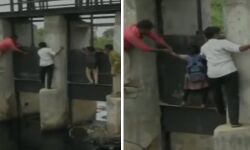 पीएम मोदी का गुजरात मॉडल: जान जोखिम में डालकर टूटे हुए पुल को स्कूली बच्चे पार करने को मजबूर