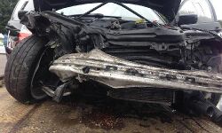 सड़क दुर्घटना में सपा नेता की मौत, पत्नी घायल