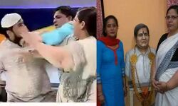 खुलासा: चांटा मार फरहा फैज़ निकली गोडसे की भक्त, RSS की महिला संघ से भी है संबंध!