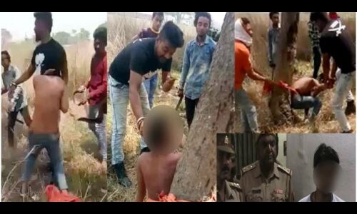 योगी राज: देवरिया में दबंगों ने मुस्लिम युवक को पेड़ से बांधकर बेल्ट से पीटा, वीडियो वायरल योगी राज: देवरिया में दबंगों ने मुस्लिम युवक को पेड़ से बांधकर बेल्ट से पीटा, वीडियो वायरल