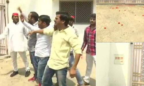 अभी-अभी: योगी के मंत्री के घर बरसे टमाटर और अंडे, आक्रोशित सपाइयों ने दिया राजभर को जवाब