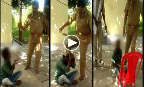 VIDEO: योगी राज में  पुलिस की हैवानियत, गिड़गिड़ाता रहा नाबालिग नहीं आया रहम