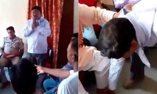 योगी का रामराज्य दलित शिक्षक ने ब्राहम्णवाद के खिलाफ की थी टिप्पणी, पुलिस ने BJP नेताओं के पकड़वा दिए पैर