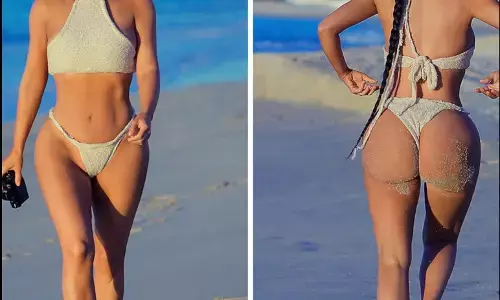 Kim Kardashian Sexy Bikini Photo: किम कार्दशियन की सेक्सी बिकिनी फोटो ने बढाया इंटरनेट का पारा, देखें बोल्ड फोटो