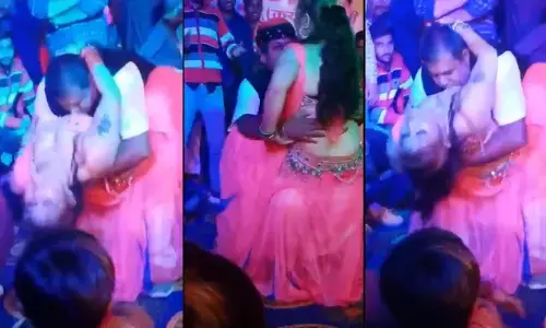BJP leader Kailash Gurjar publicly did obscene dance with woman, see complete video BJP leader Kailash Gurjar publicly did obscene dance with woman, see complete video