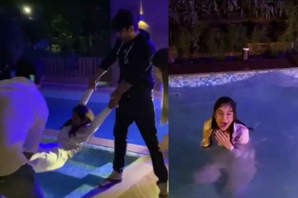 Sidharth Shukla thrown in pool at midnight on Shehnaaz Gill birthday, watch video