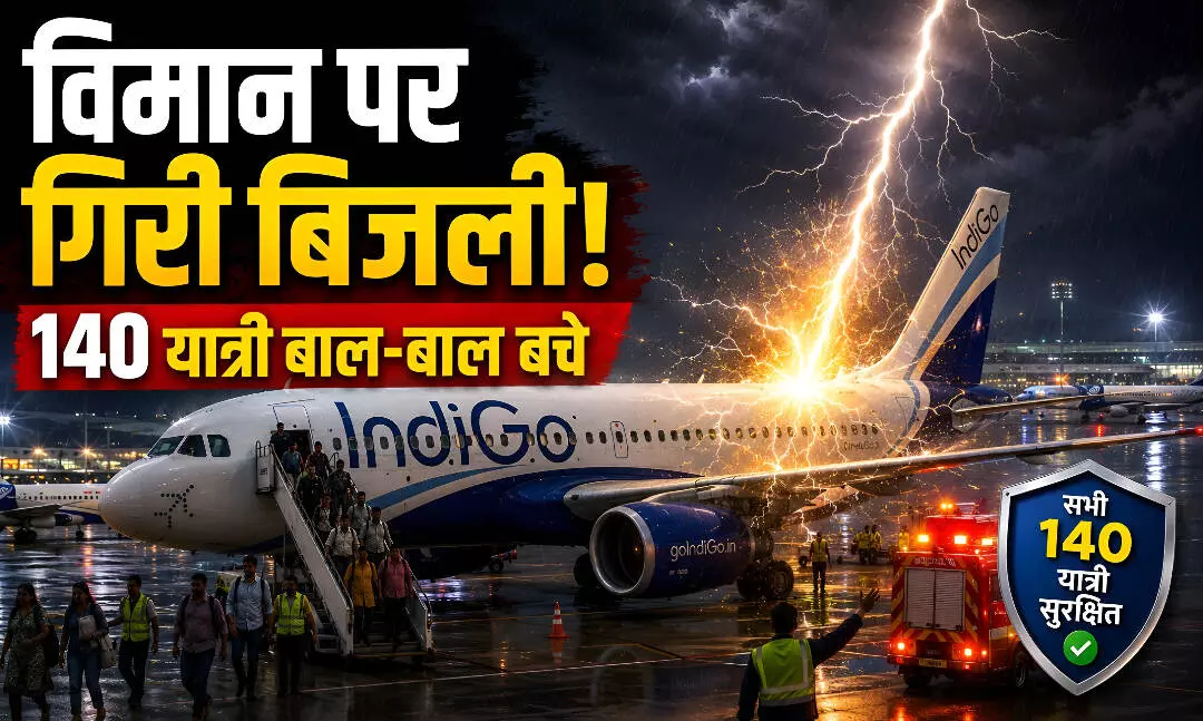 एयरपोर्ट पर बड़ा हादसा: इंडिगो की फ्लाइट पर गिरी बिजली, 140 से ज्यादा यात्रियों की अटकी सांसें, मची अफरा-तफरी एयरपोर्ट पर बड़ा हादसा: इंडिगो की फ्लाइट पर गिरी बिजली, 140 से ज्यादा यात्रियों की अटकी सांसें, मची अफरा-तफरी