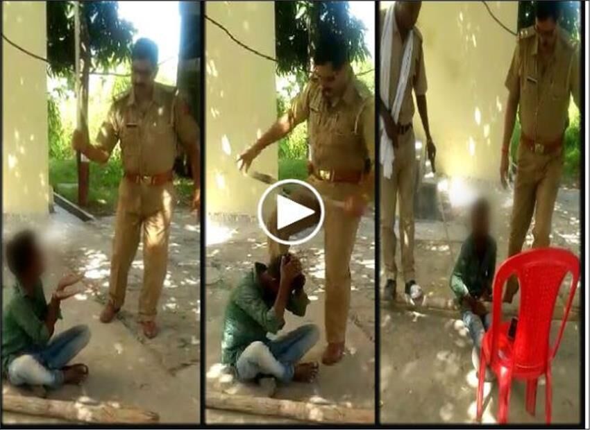 VIDEO: योगी राज में  पुलिस की हैवानियत, गिड़गिड़ाता रहा नाबालिग नहीं आया रहम