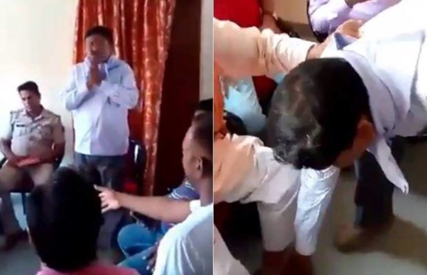 योगी का रामराज्य दलित शिक्षक ने ब्राहम्णवाद के खिलाफ की थी टिप्पणी, पुलिस ने BJP नेताओं के पकड़वा दिए पैर